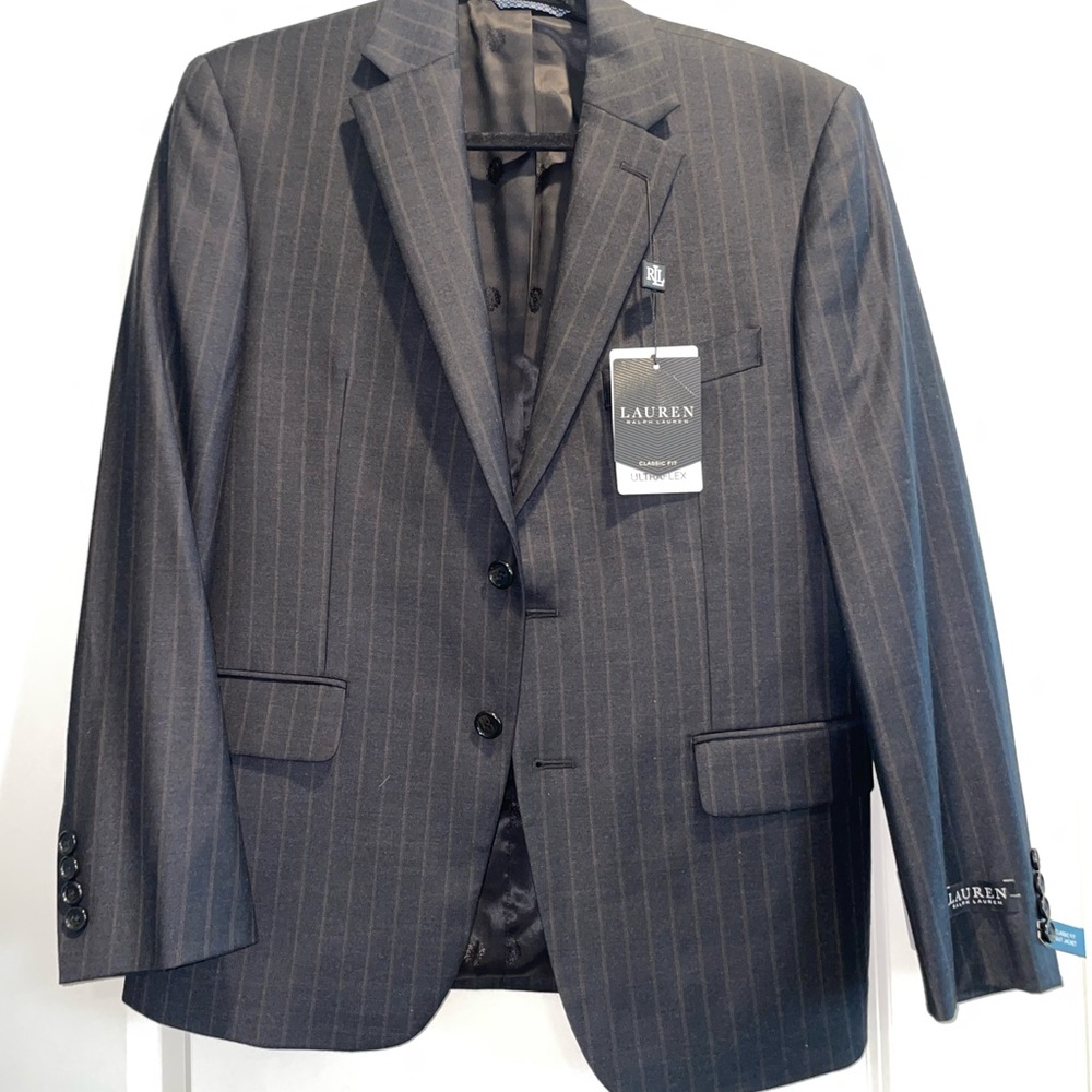 Lauren Ralph Lauren Men's Charcoal Pinstripe Blazer